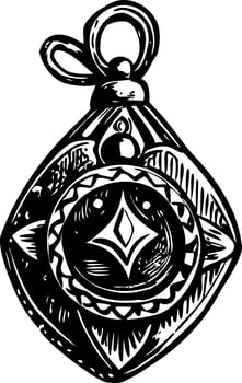 A vintage style illustration of ornate locket vector