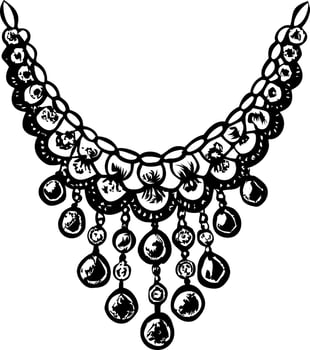 A vintage style illustration depicting festoon necklace vector