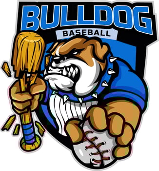 Powerful Bulldog Baseball Team Emblem Design vector