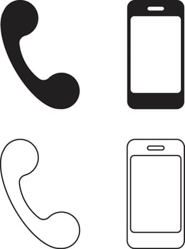 flat phone icon set illustration design vector