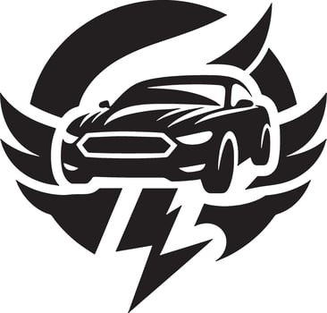 Black and white logo for a car vector