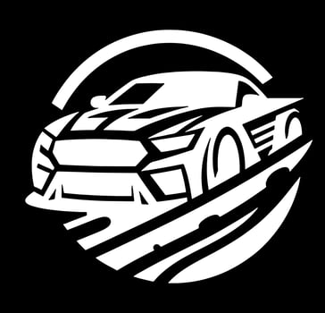A car logo with a white outline on a black background vector