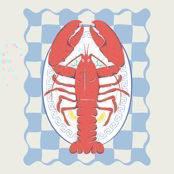 Lobster fish Seafood vintage artwork for t shirt print , poster and other uses vector