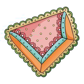 Cottagecore a colorful piece of cake with a doodle design vector