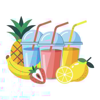 glass with juice cartoon art vector