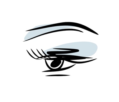 eyelashes - logo stylized in flat style for beauty salon. tattoo, makeup and beauty. icon for ophthalmology clinic vector