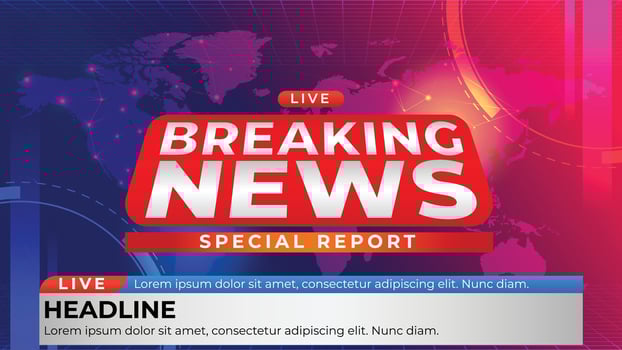 breaking news special report headline template vector