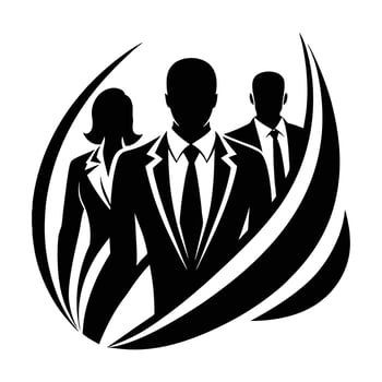 Black Silhouette of Office Employees vector
