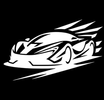 A racing car on a black background vector