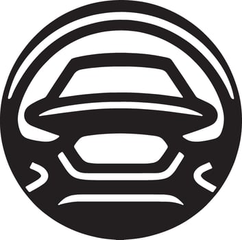 Car logo, black and white illustration vector