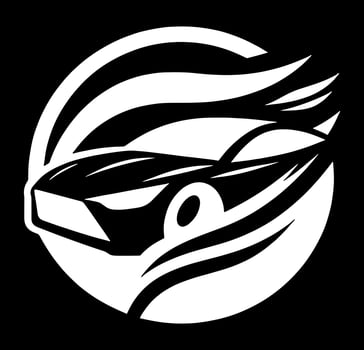 A black and white logo of a car with a white background vector