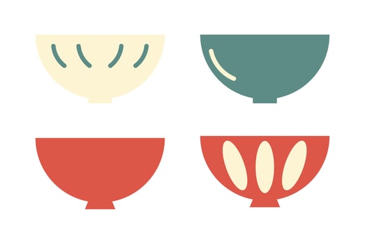 Illustration food bowl japanese unique design vector