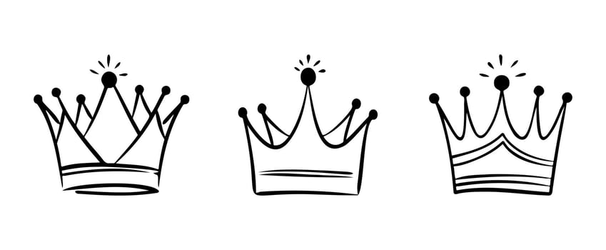 Hand Drawn Crown Doodle Illustration vector
