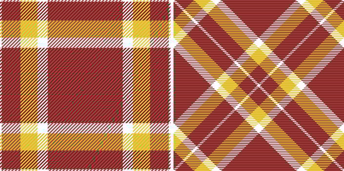 Stylish maroon and gold plaid patterns. Perfect for textile design, apparel, and autumnal themed projects. These versatile, seamless textures offer a classic yet modern feel. vector