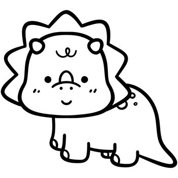 Baby triceratops doodle png