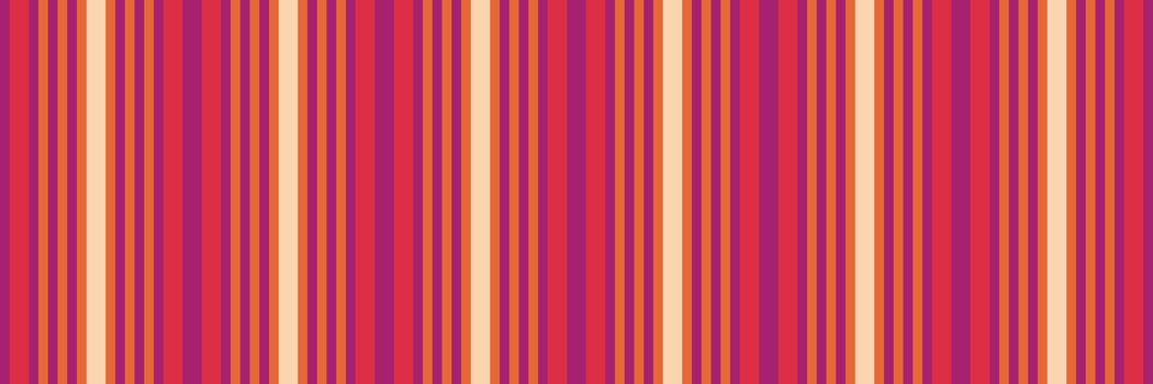 Folklore pattern vertical fabric, kingdom background lines stripe. Craft texture seamless textile in pink and orange colors. vector