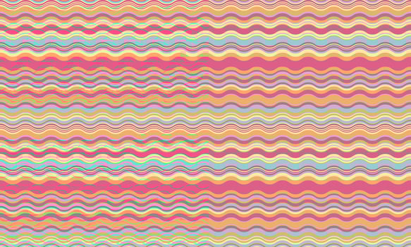 Vibrant wavy stripes in pastel hues create a cheerful, retroinspired pattern perfect for website backgrounds, textile designs, or playful branding. vector