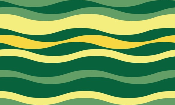 Abstract wavy stripes in calming greens and yellows create a vibrant, seamless pattern. Perfect for backgrounds, textiles, or website design, this image evokes feelings of nature and tranquility. vector
