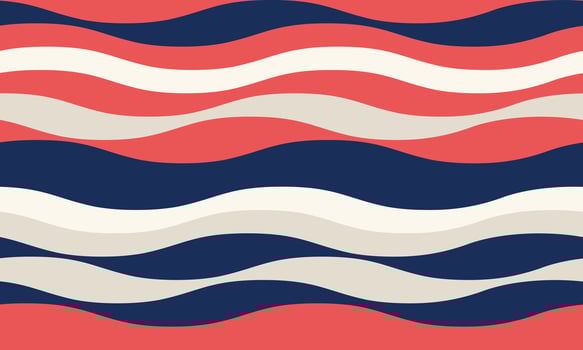 Abstract wavy stripes in coral, navy, and cream. Perfect for textile design, website backgrounds, or vibrant branding. Evokes feelings of fluidity, movement, and summery energy. vector
