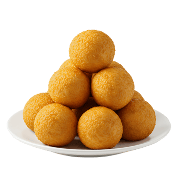 Golden Fried Food Balls on White Plate png