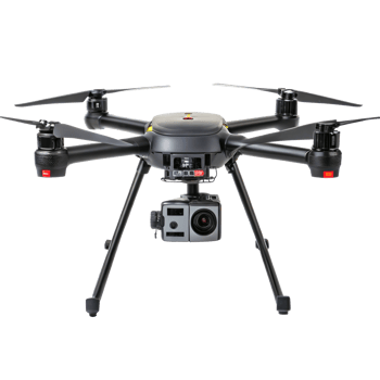 Professional drone equipped with thermal camera on transparent background png