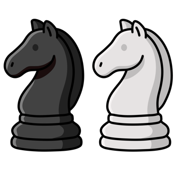 Illustration of Black and White Chess Horse png