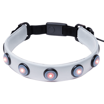 Neuro interface headband with synapse leds displaying data on transparent background png