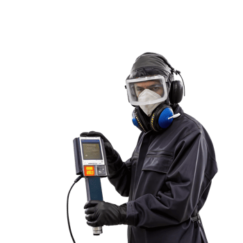 Aerospace ndt inspector performing non destructive testing on transparent background png
