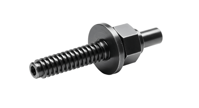 Closeup of a Black Threaded Metal Screw with Nut and Washer on Transparent Background png