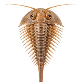 Opabinia, five eyed proboscis hunter, isolated on transparent background png