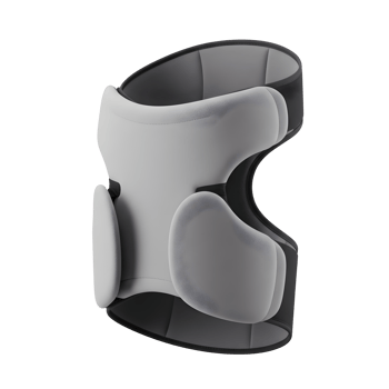 Grey and White Protective Knee Pad with Foam Padding and Band png