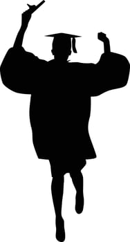 Silhouette of a girl graduate vector
