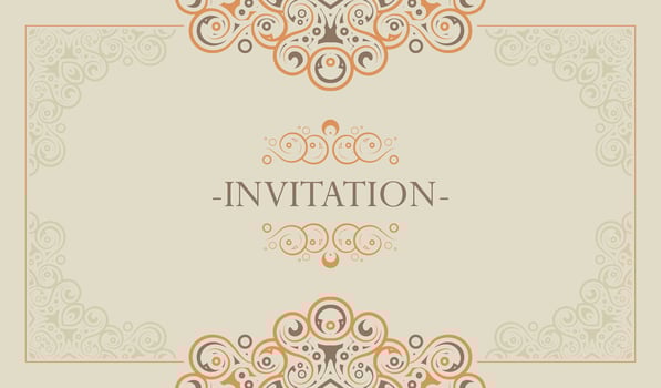 Invitation card design vintage style art vector