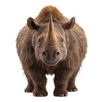 Woolly rhinoceros coelodonta antiquitatis standing on transparent background png