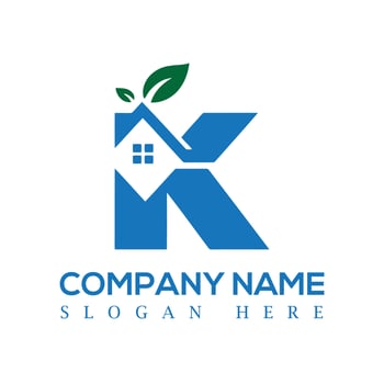 K letter with home modern logo design, logo design , minimalist logo design, corporate logo design vector