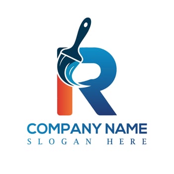 R letter painting logo design, logo design , minimalist logo design, corporate logo design vector
