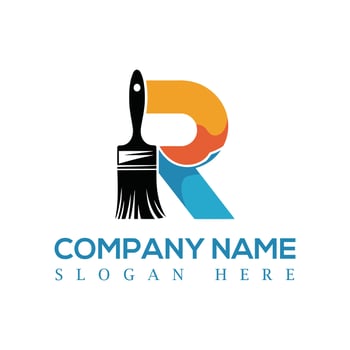 R letter painting modern logo design, logo design , minimalist logo design, corporate logo design vector