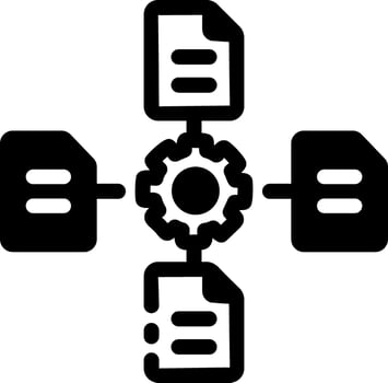 Glyph style icon denoting data maintenance process vector