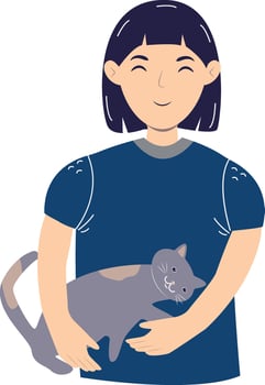 Illustration of Cute Girl and Cat vector