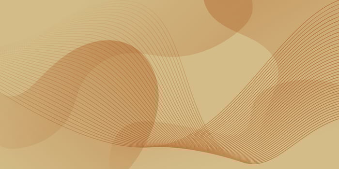 Golden flowing waves and circles. Abstract design element for banner backdrop presentation background vector
