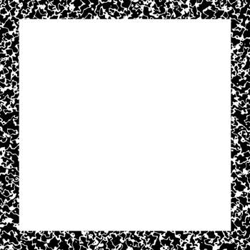 Composition notebook style border frame with marble texture. Grunge style square frame png