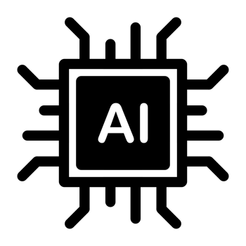 Ai icon. Artificial intelligence chip with simple and modern design for future technology theme. png