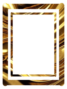 golden frame with a white border on a transparent background png