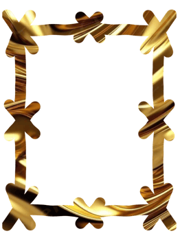 gold frame with a border on transparent background png