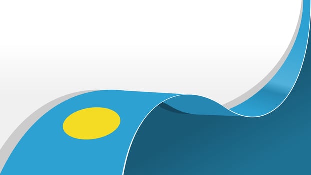 waving palau flag ribbon background with copy space for text. palau is country in oceania vector