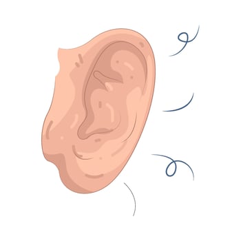 Illustration of Listening ear vector