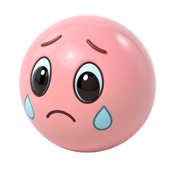 3D icon, Sad Emoticon with Tear Dripping Down png