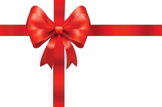 Red Ribbon Illustration Design Gift Wrapper For Box vector
