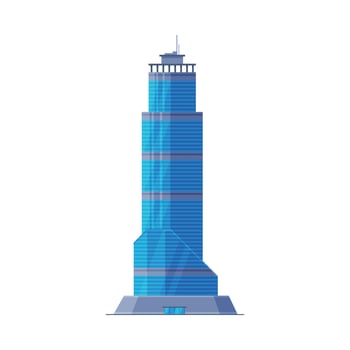 Downtown Skyscraper, Modern City Business or Residential Building Facade Illustration vector