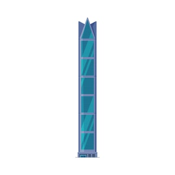 Modern Downtown Skyscraper, City Business or Residential Building Glass Facade Illustration vector